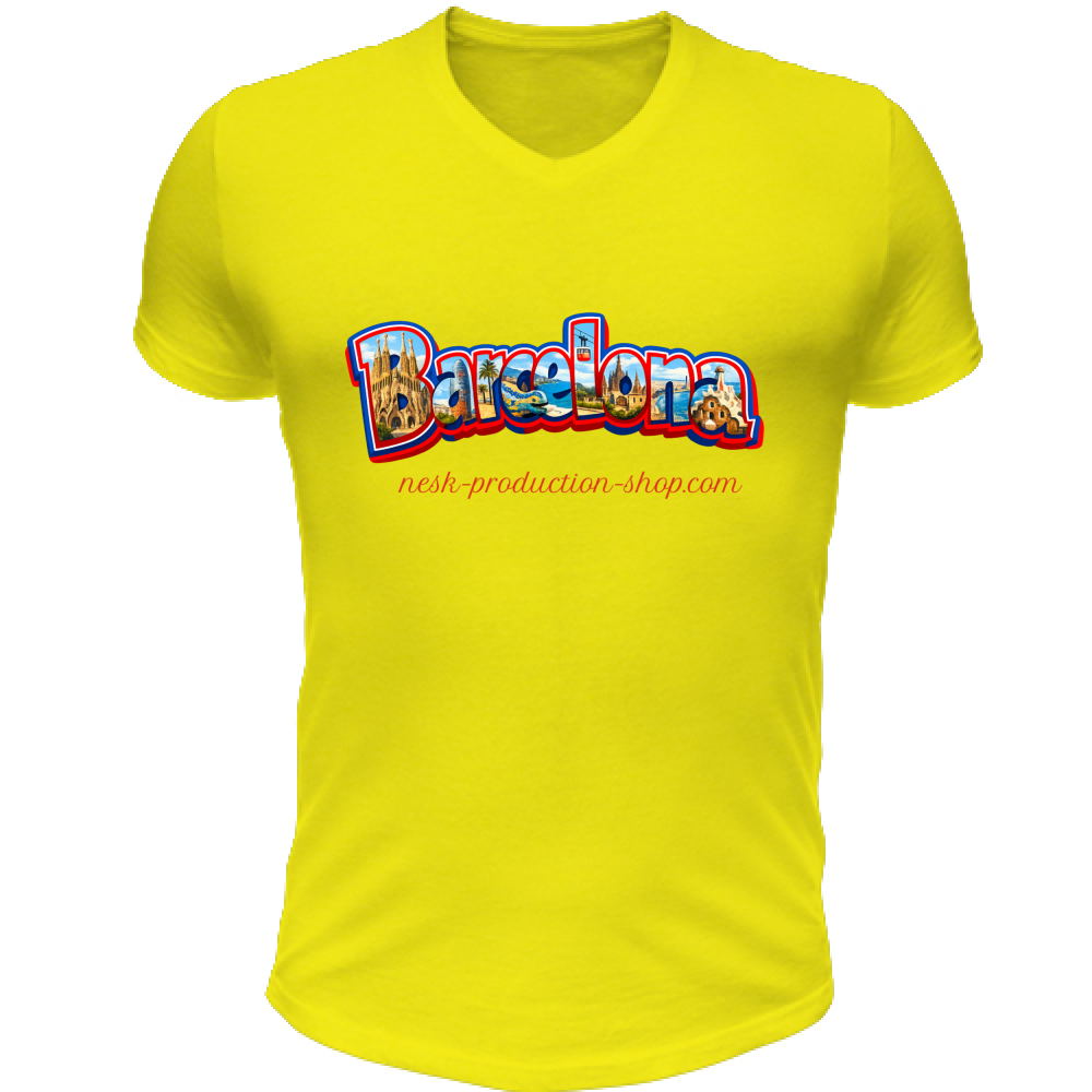 T-Shirt Unisex Scollo V linea Barcellona