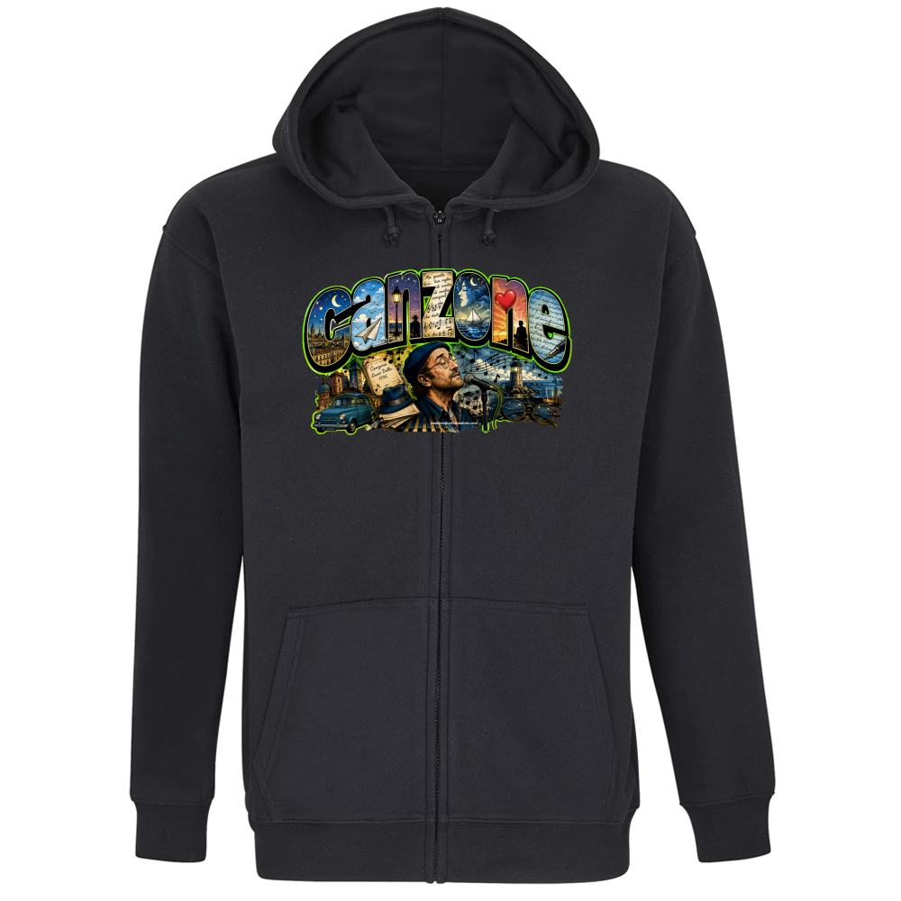 Felpa Premium Cappuccio Zip linea Canzone Dalla