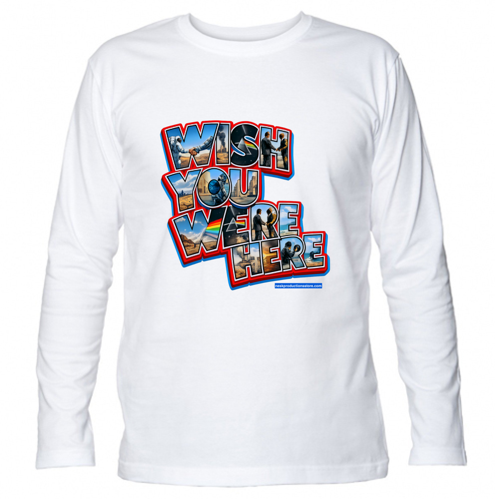 T-Shirt Unisex Manica Lunga linea wish you were here A