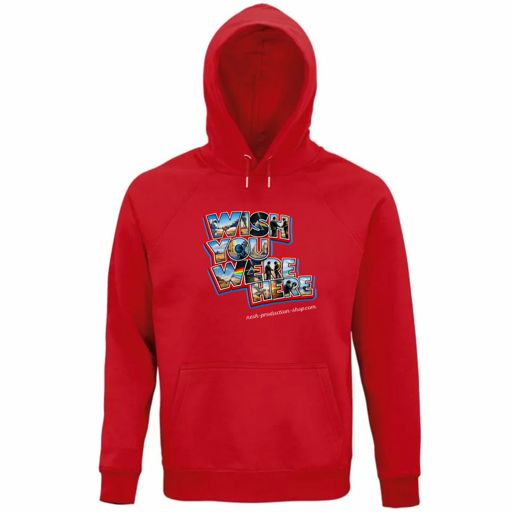 Felpa Organica Unisex Cappuccio linea wish you were here