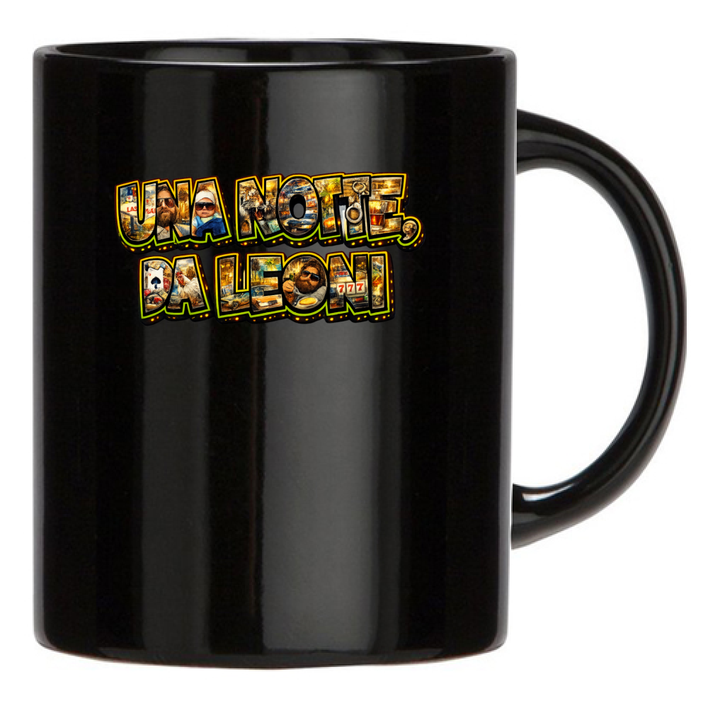 Tazza Nera Maglietta una Notte da Leoni