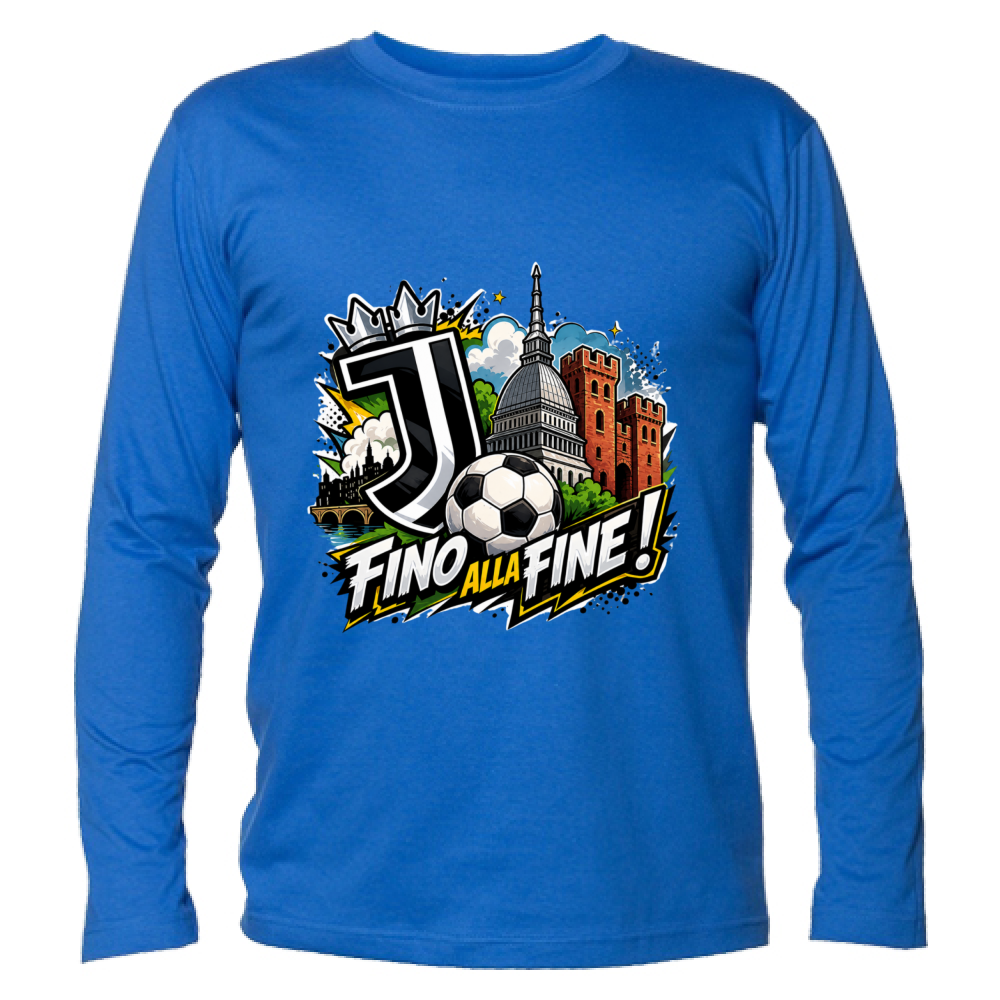T-Shirt Unisex Manica Lunga linea Juve fino alla fine