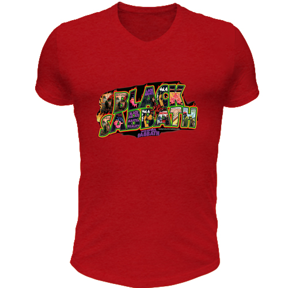 T-Shirt Unisex Scollo V linea Black Sabbath A
