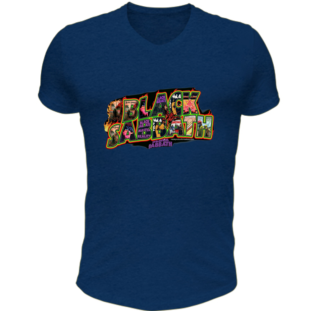 T-Shirt Unisex Scollo V linea Black Sabbath A