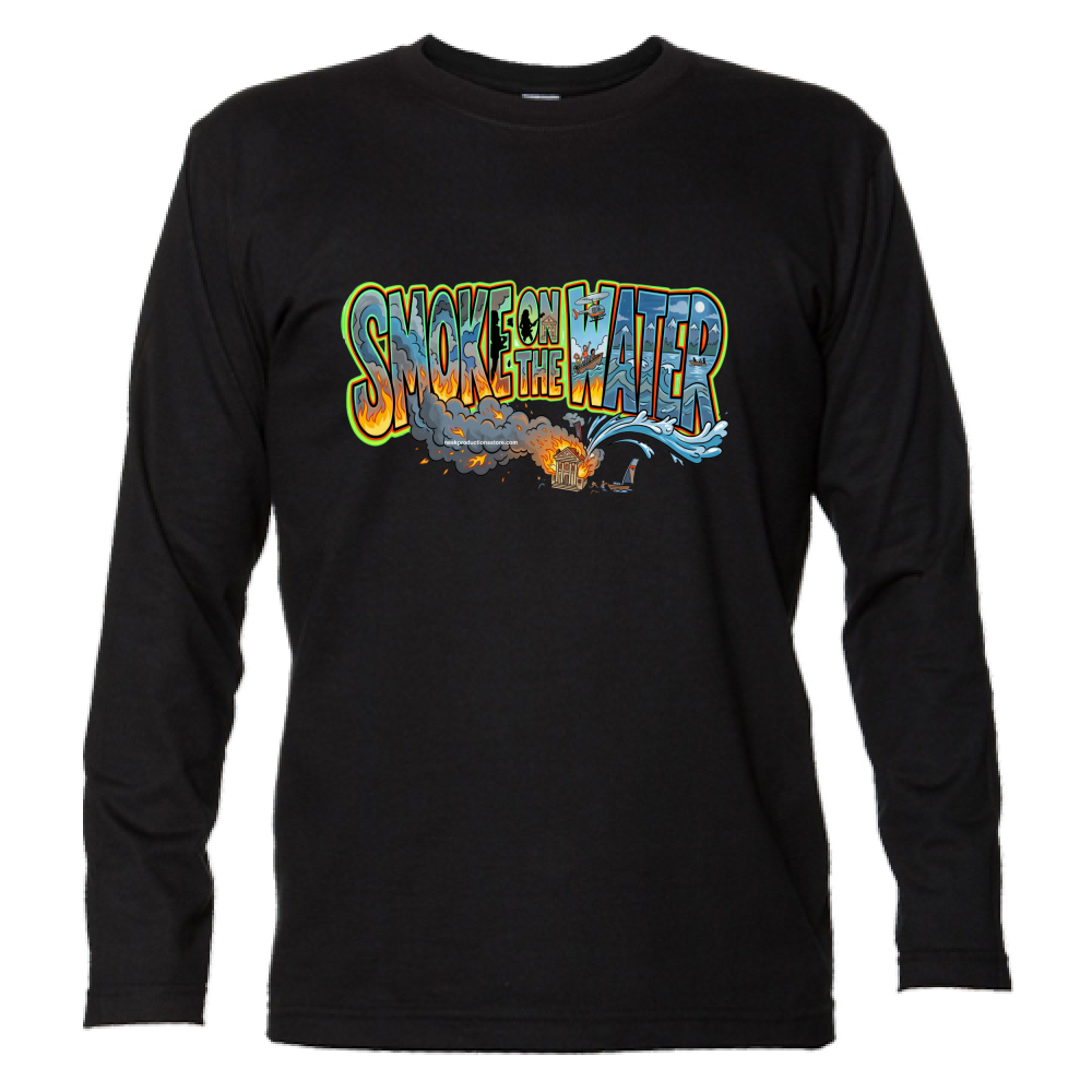 T-Shirt Unisex Manica Lunga linea smoke on the water A