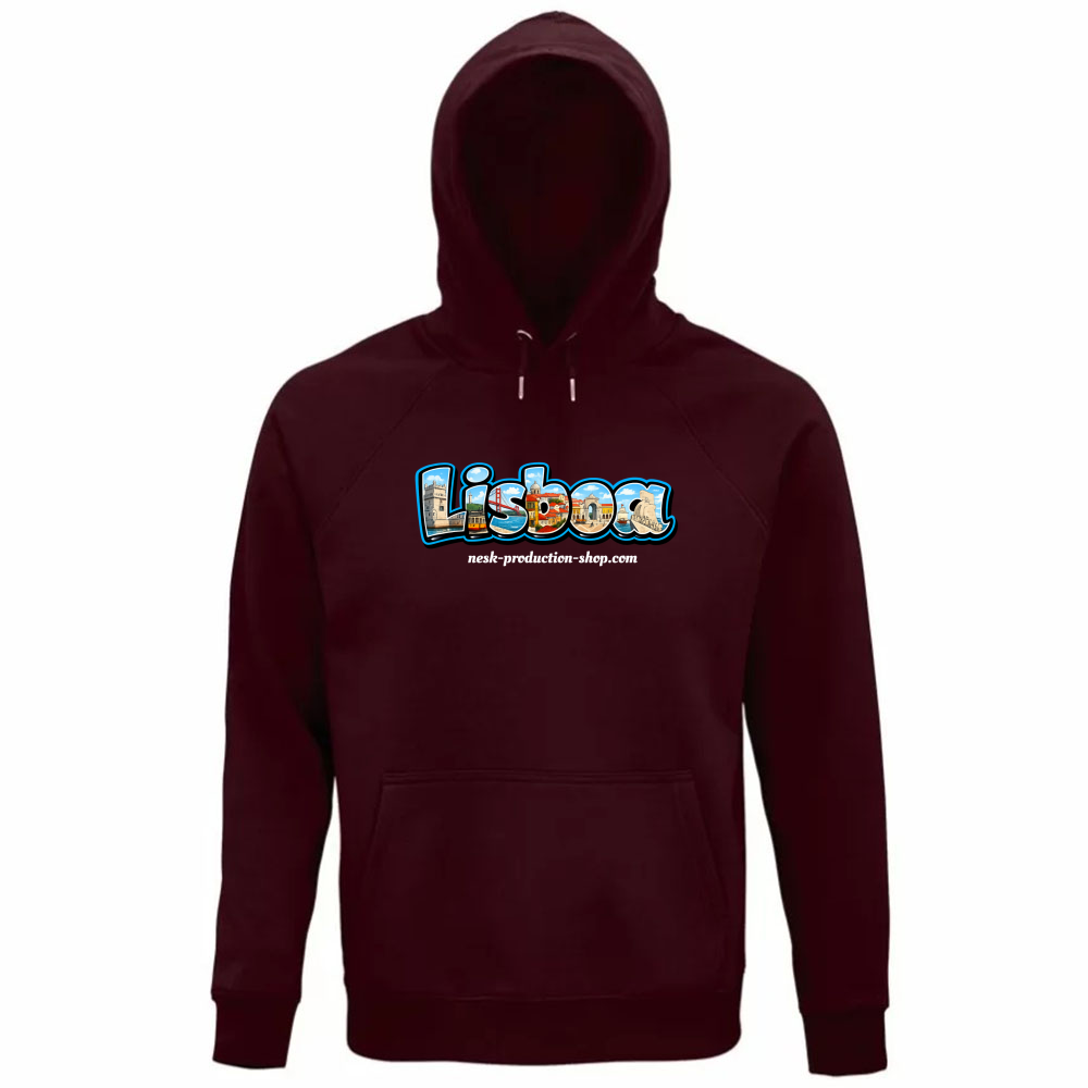 Felpa Organica Unisex Cappuccio linea lisboa