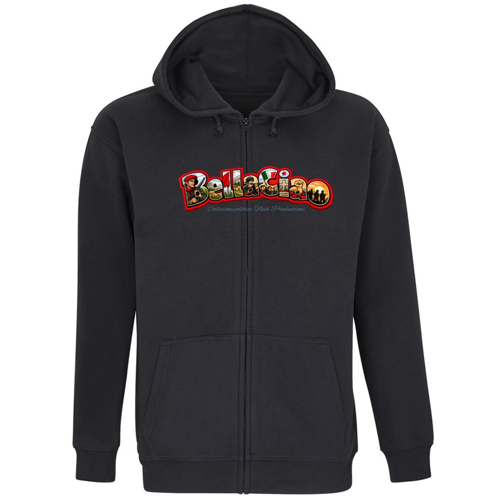 Felpa Premium Cappuccio Zip linea bella ciao