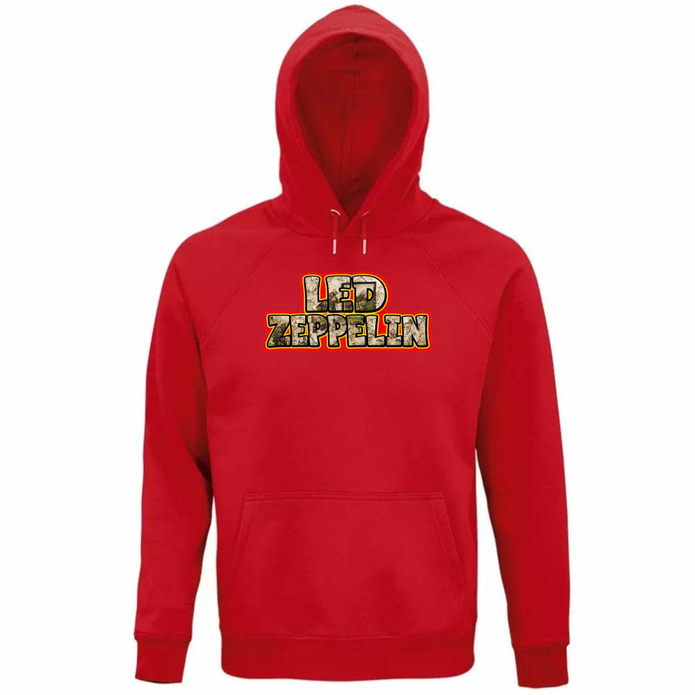 Felpa Organica Unisex Cappuccio linea led zeppelin