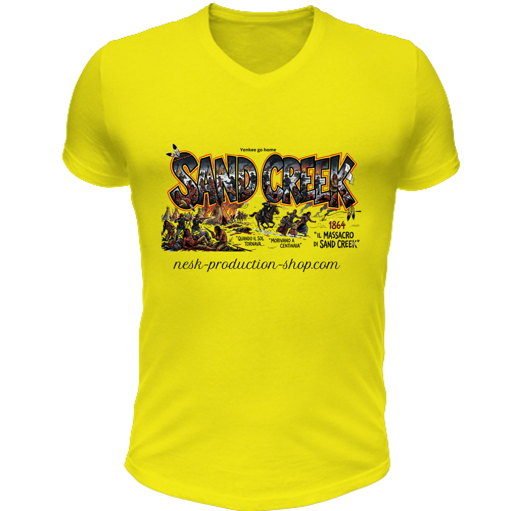 T-Shirt Unisex Scollo V linea sand creek