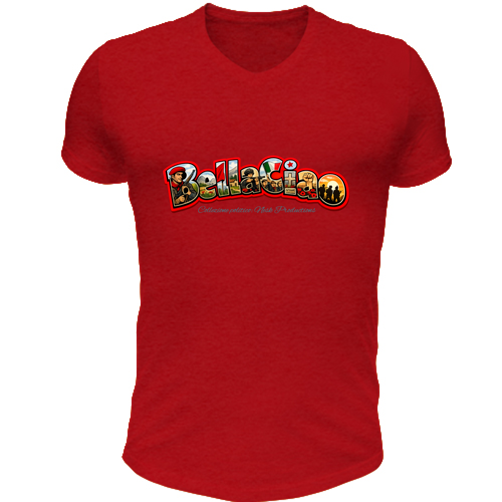 T-Shirt Unisex Scollo V linea bella ciao