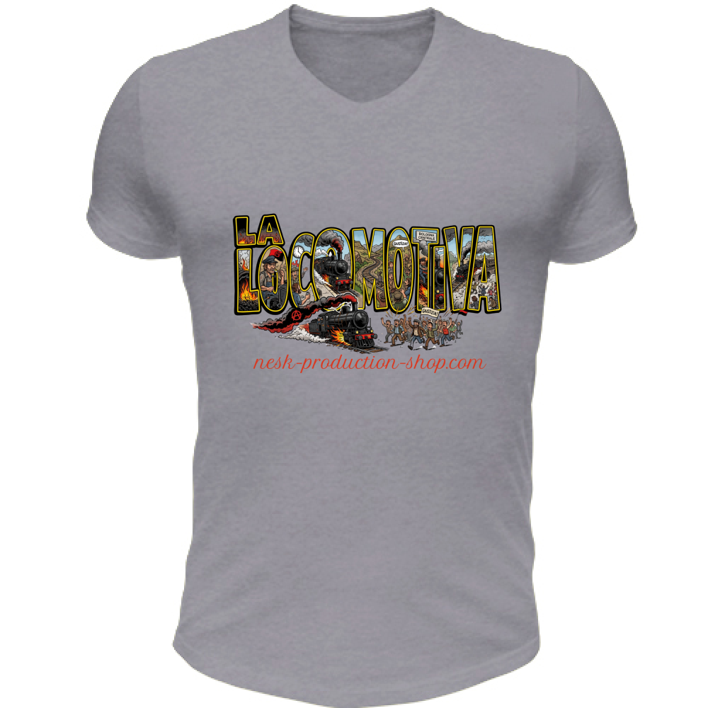 T-Shirt Unisex Scollo V linea la locomotiva