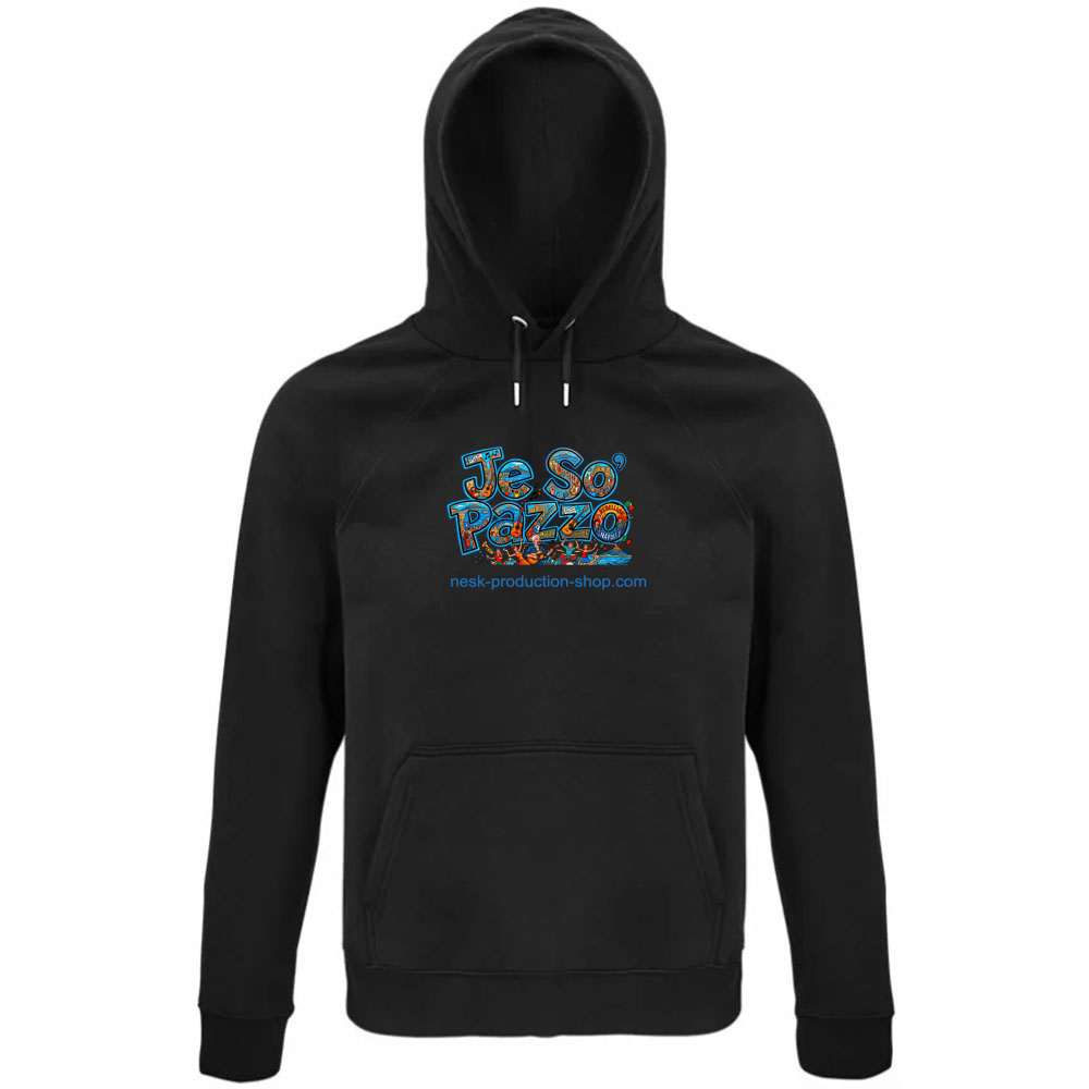 Felpa Organica Unisex Cappuccio linea je so pazzo