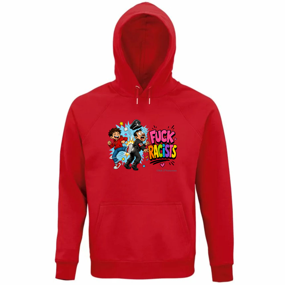 Felpa Organica Unisex Cappuccio linea fuckracists
