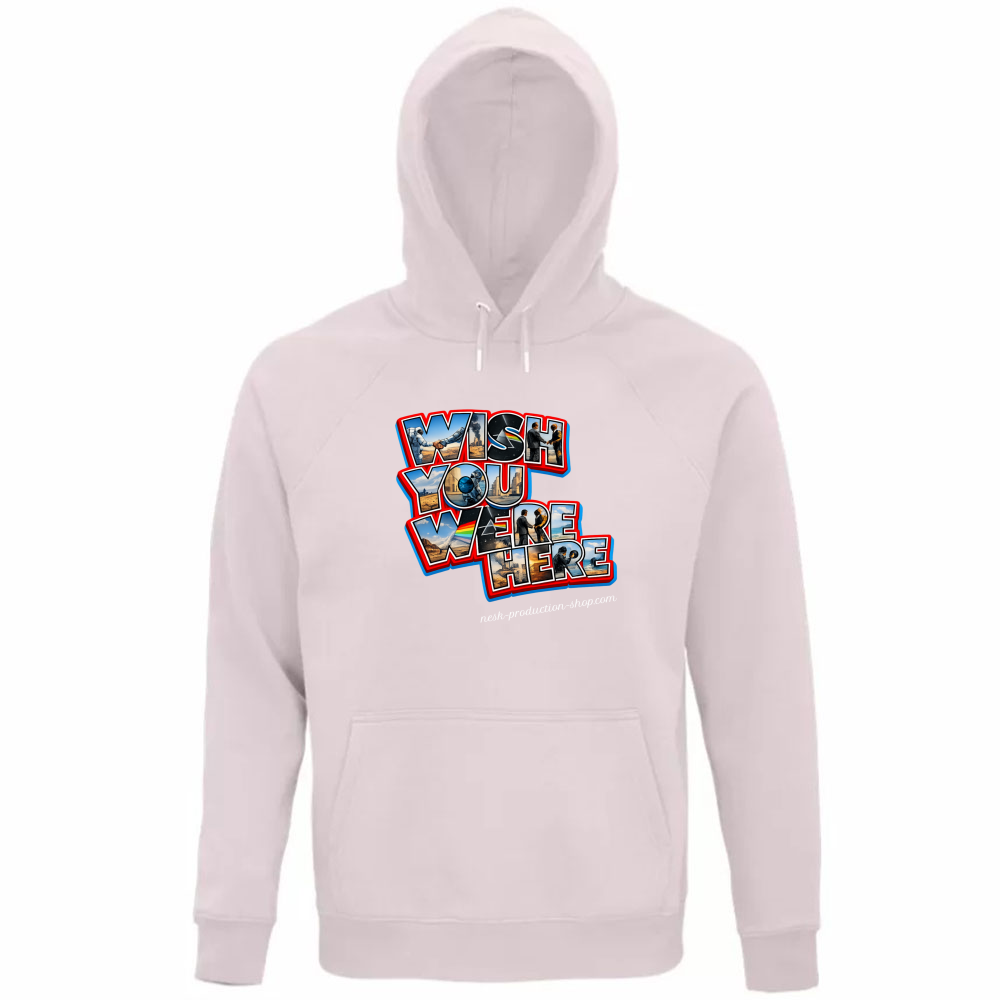 Felpa Organica Unisex Cappuccio linea wish you were here
