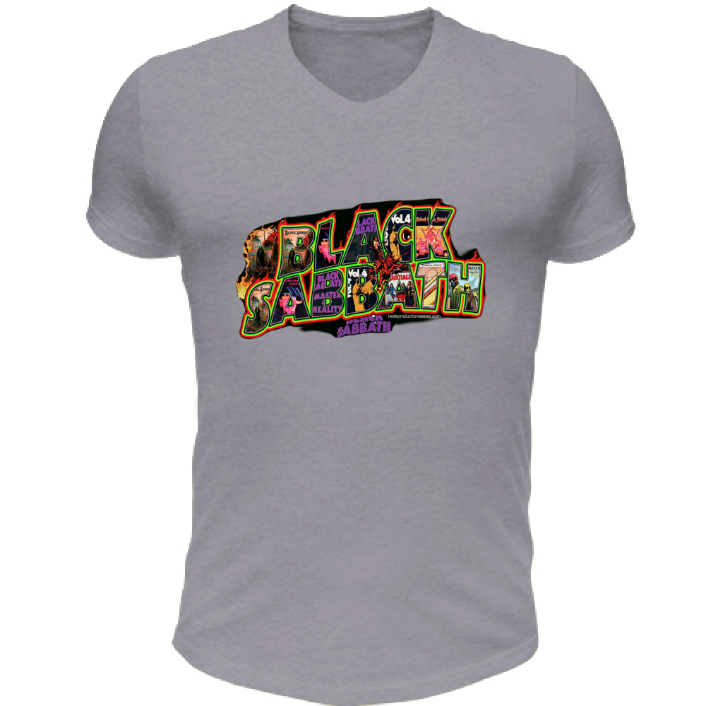 T-Shirt Unisex Scollo V linea Black Sabbath A