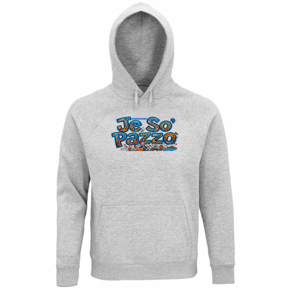 Felpa Organica Unisex Cappuccio linea je so pazzo A