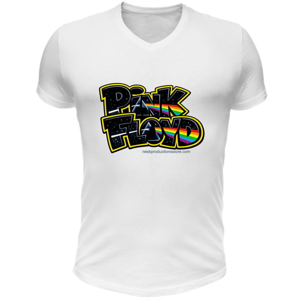T-Shirt Unisex Scollo V linea Pink Floyd