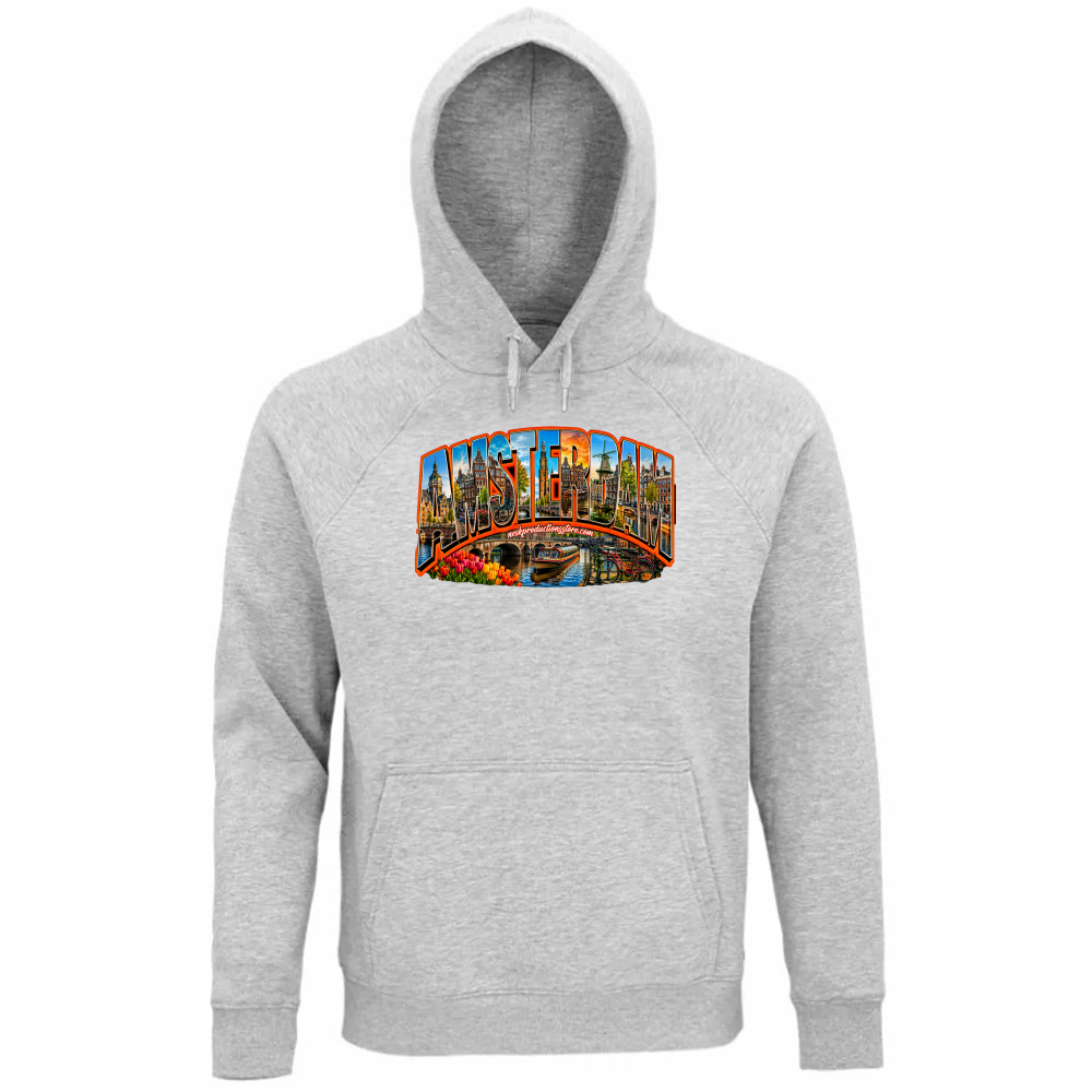 Felpa Organica Unisex Cappuccio linea amsterdam