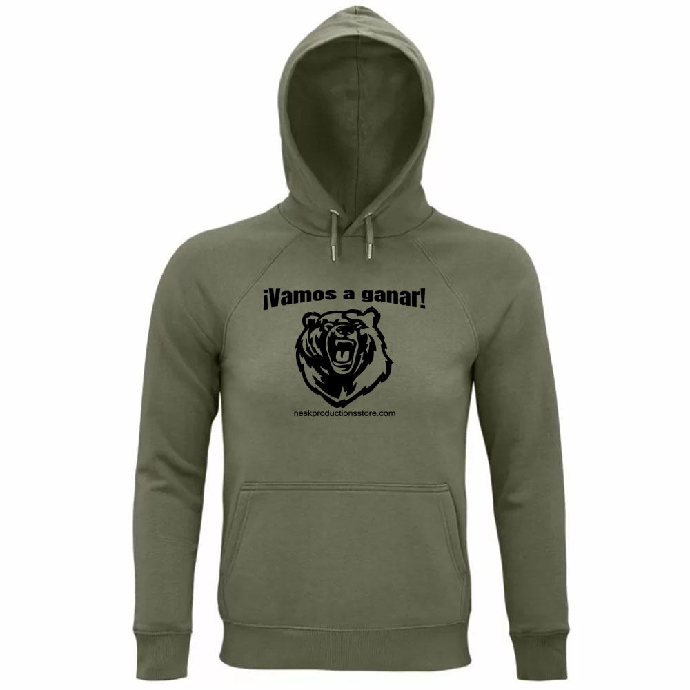 Felpa Organica Unisex Cappuccio linea vamos a ganar