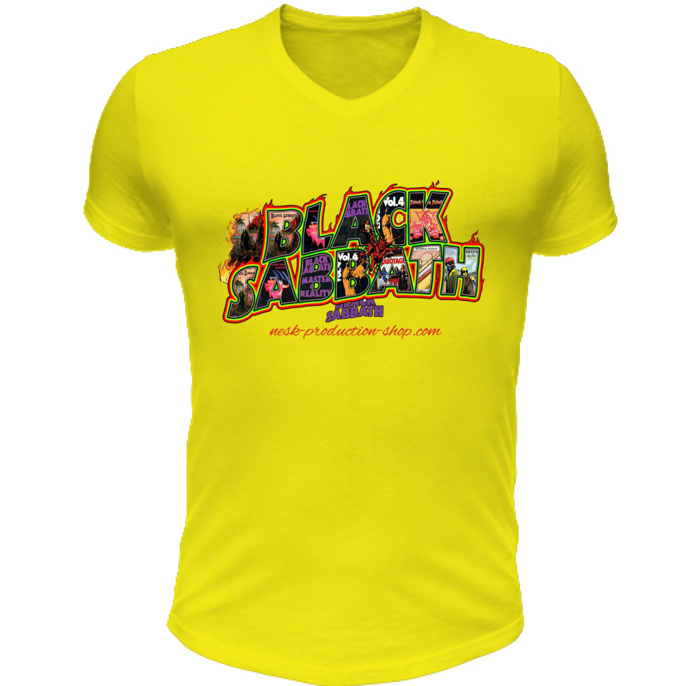 T-Shirt Unisex Scollo V linea black sabbath