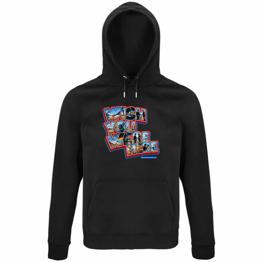 Felpa Organica Unisex Cappuccio linea wish you were here A