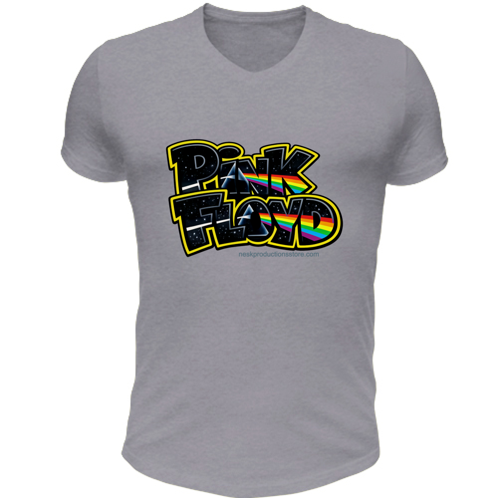 T-Shirt Unisex Scollo V linea Pink Floyd