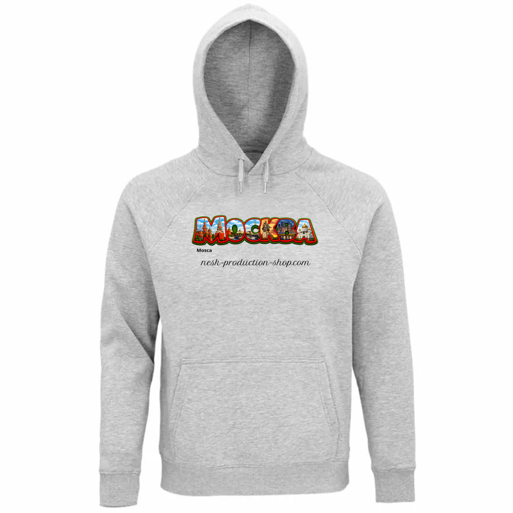 Felpa Organica Unisex Cappuccio linea mosca
