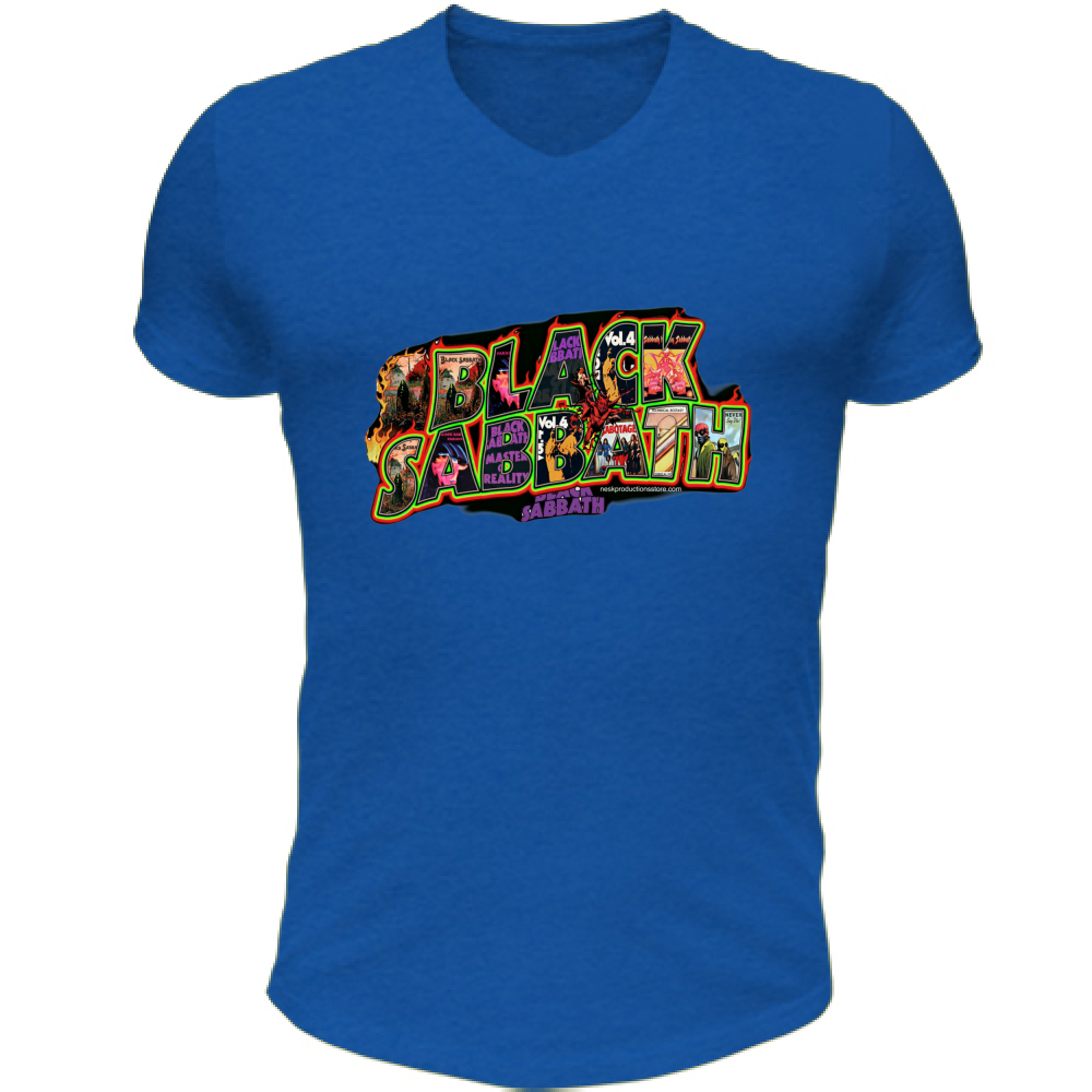 T-Shirt Unisex Scollo V linea Black Sabbath A