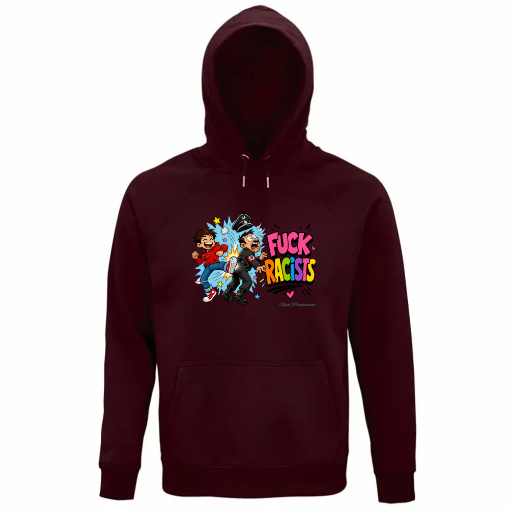 Felpa Organica Unisex Cappuccio linea fuckracists