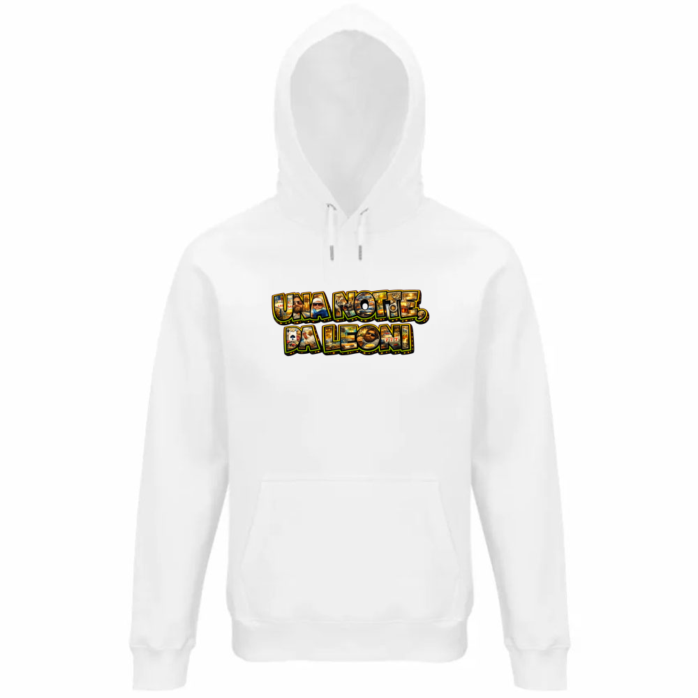 Felpa Organica Unisex Cappuccio Maglietta una Notte da Leoni