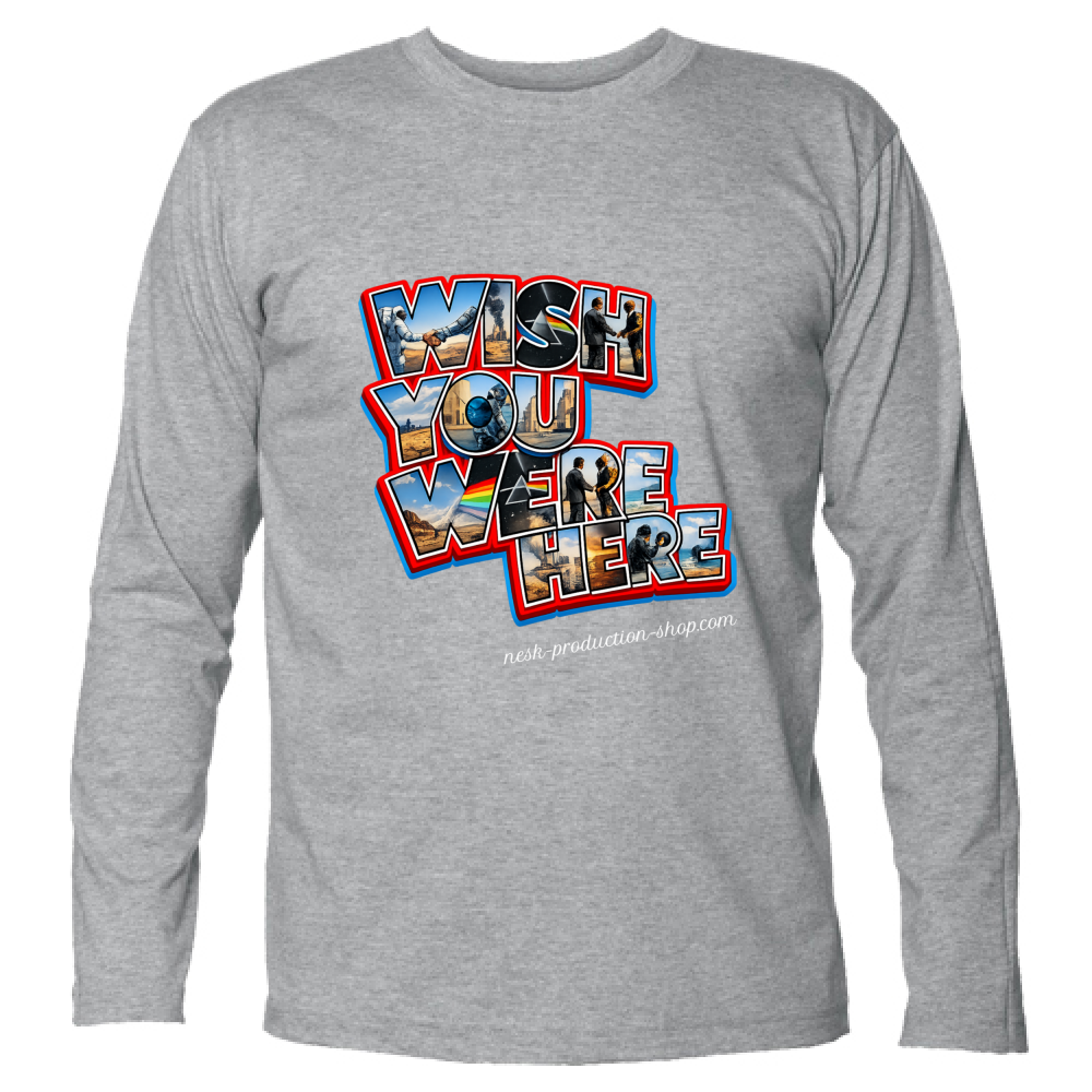 T-Shirt Unisex Manica Lunga linea wish you were here