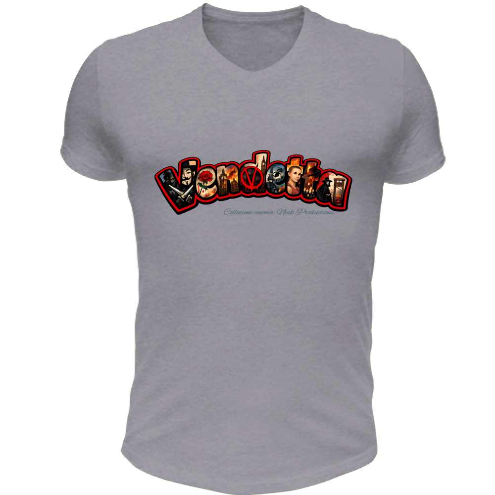 T-Shirt Unisex Scollo V linea vendetta