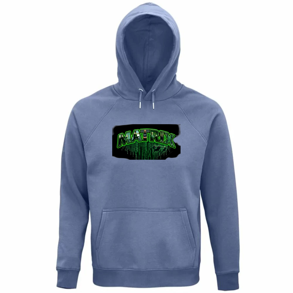 Felpa Organica Unisex Cappuccio linea matrix A