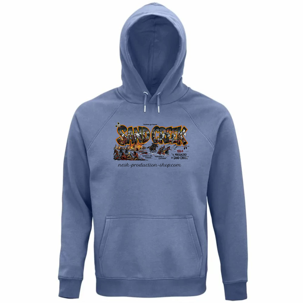 Felpa Organica Unisex Cappuccio linea sand creek