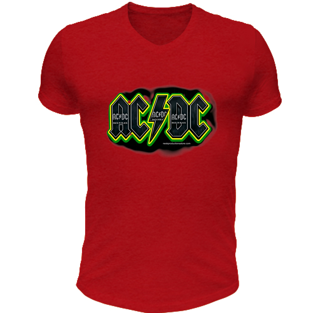 T-Shirt Unisex Scollo V linea AC/DC   A