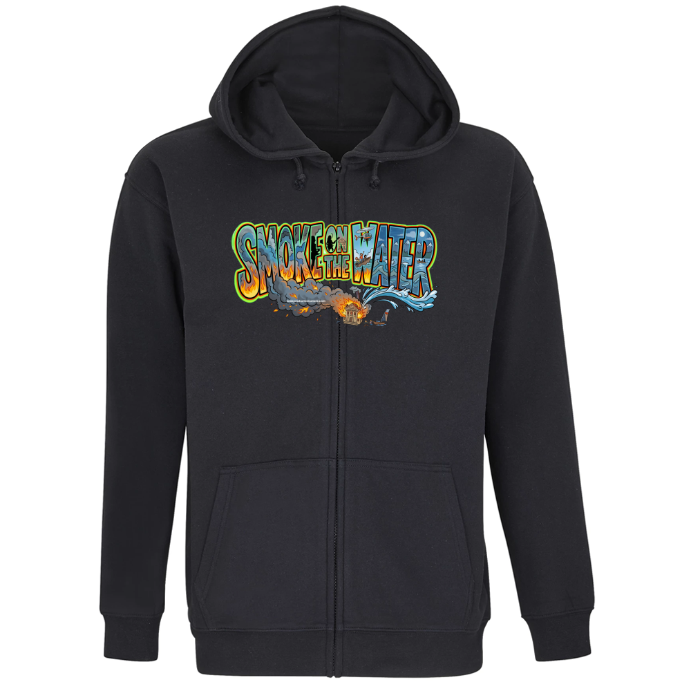 Felpa Premium Cappuccio Zip linea smoke on the water A