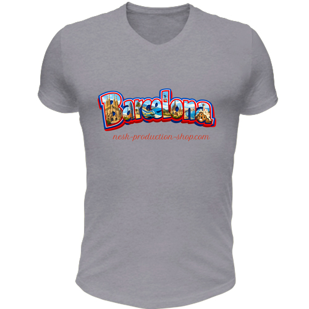 T-Shirt Unisex Scollo V linea Barcellona