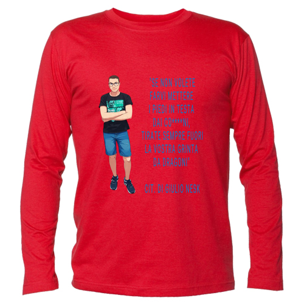 T-Shirt Unisex Manica Lunga T-Shirt con una Frase Motivazionale