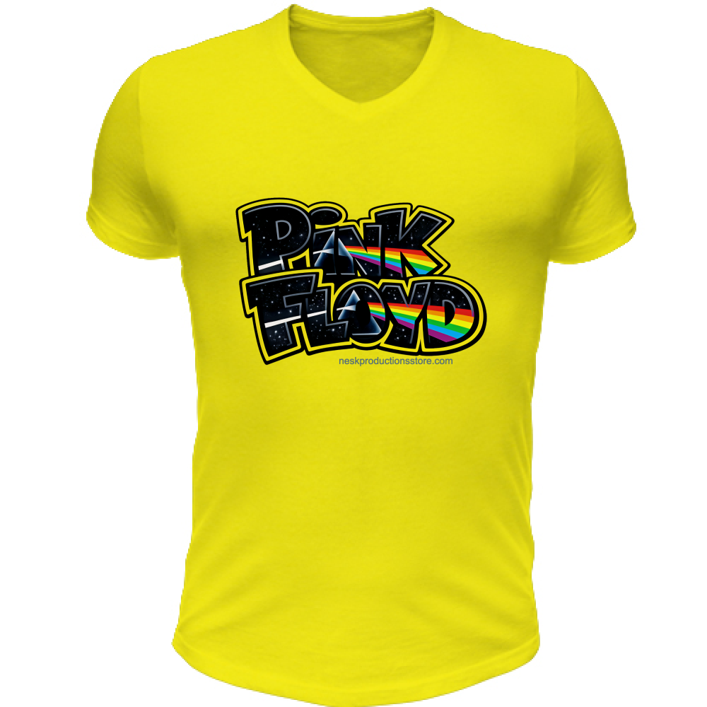 T-Shirt Unisex Scollo V linea Pink Floyd