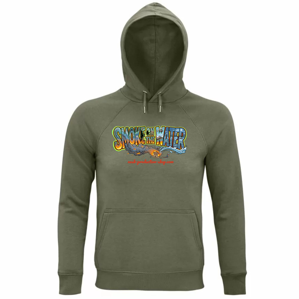 Felpa Organica Unisex Cappuccio linea smoke on the water
