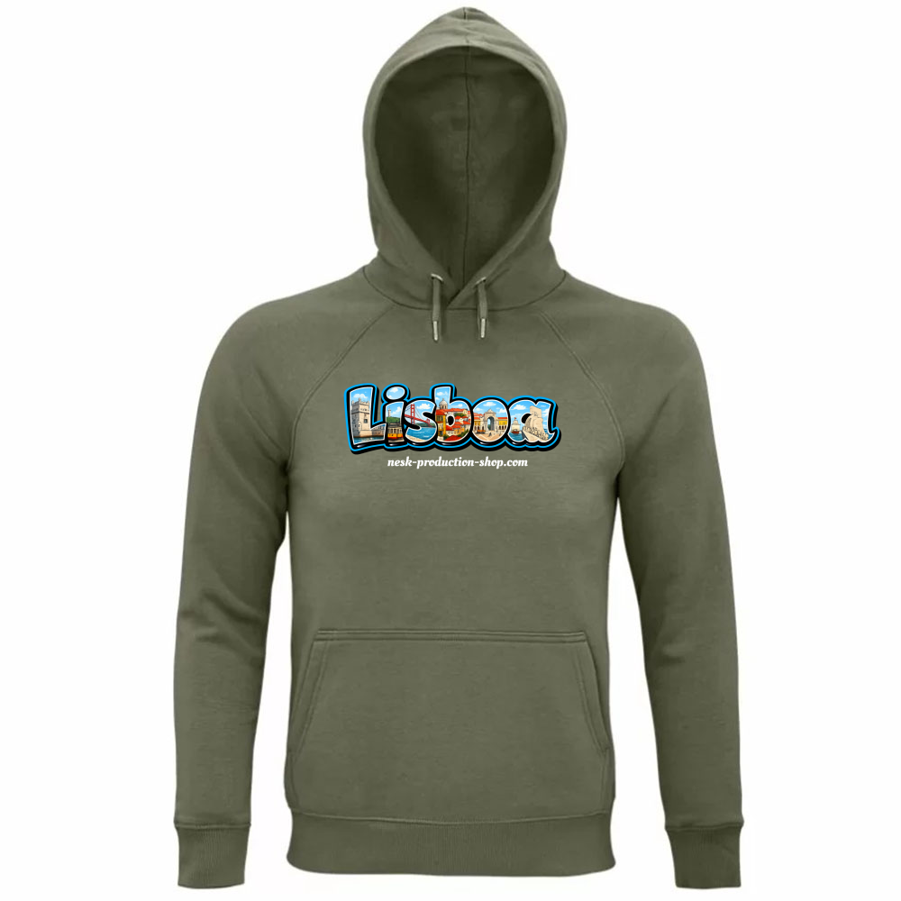 Felpa Organica Unisex Cappuccio linea lisboa