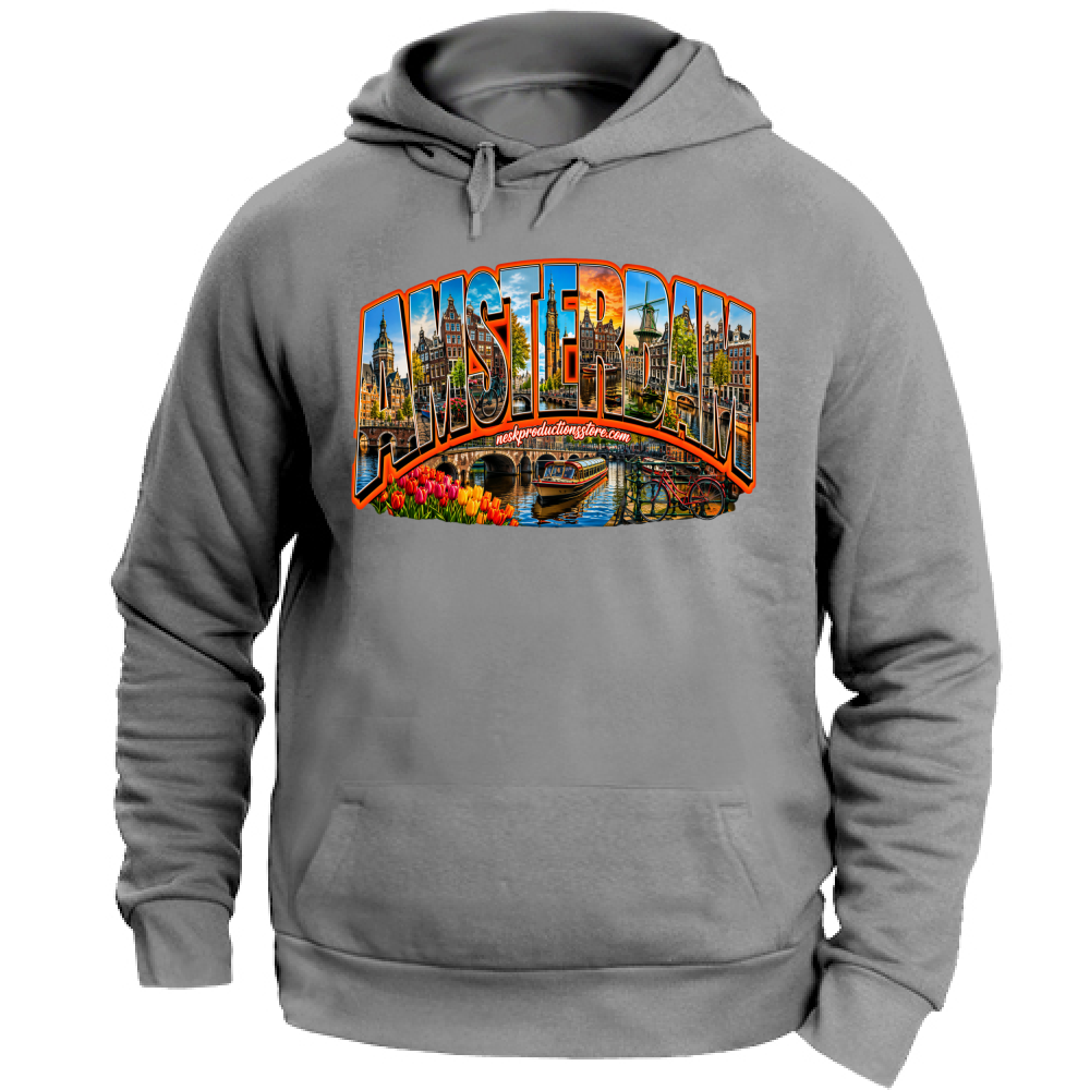 Felpa con Cappuccio Unisex Large linea amsterdam