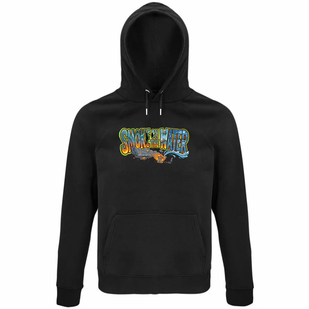 Felpa Organica Unisex Cappuccio linea smoke on the water A