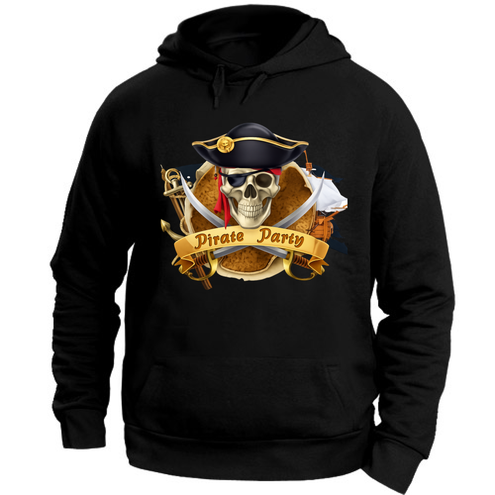 Felpa con Cappuccio Unisex Large linea pirata