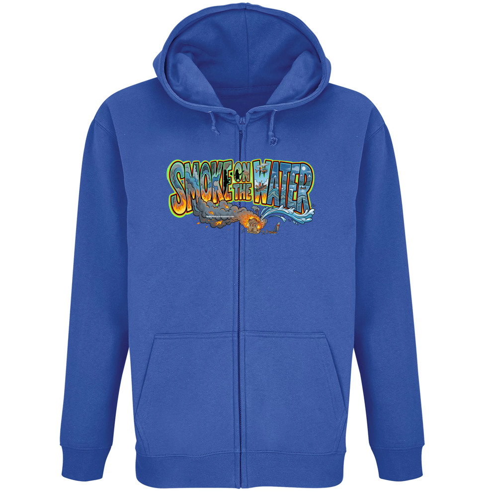 Felpa Premium Cappuccio Zip linea smoke on the water A