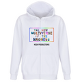 Felpa Premium Cappuccio Zip T-Shirt of Multiverse a Sfondo Bianco