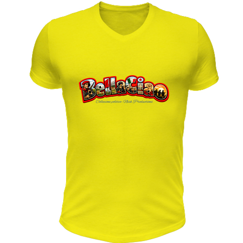 T-Shirt Unisex Scollo V linea bella ciao