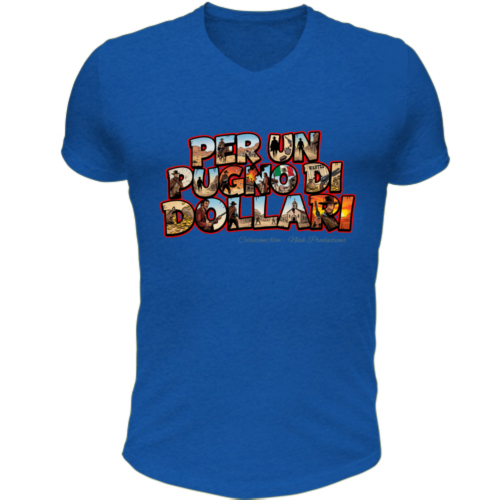 T-Shirt Unisex Scollo V Linea pugno di dollari