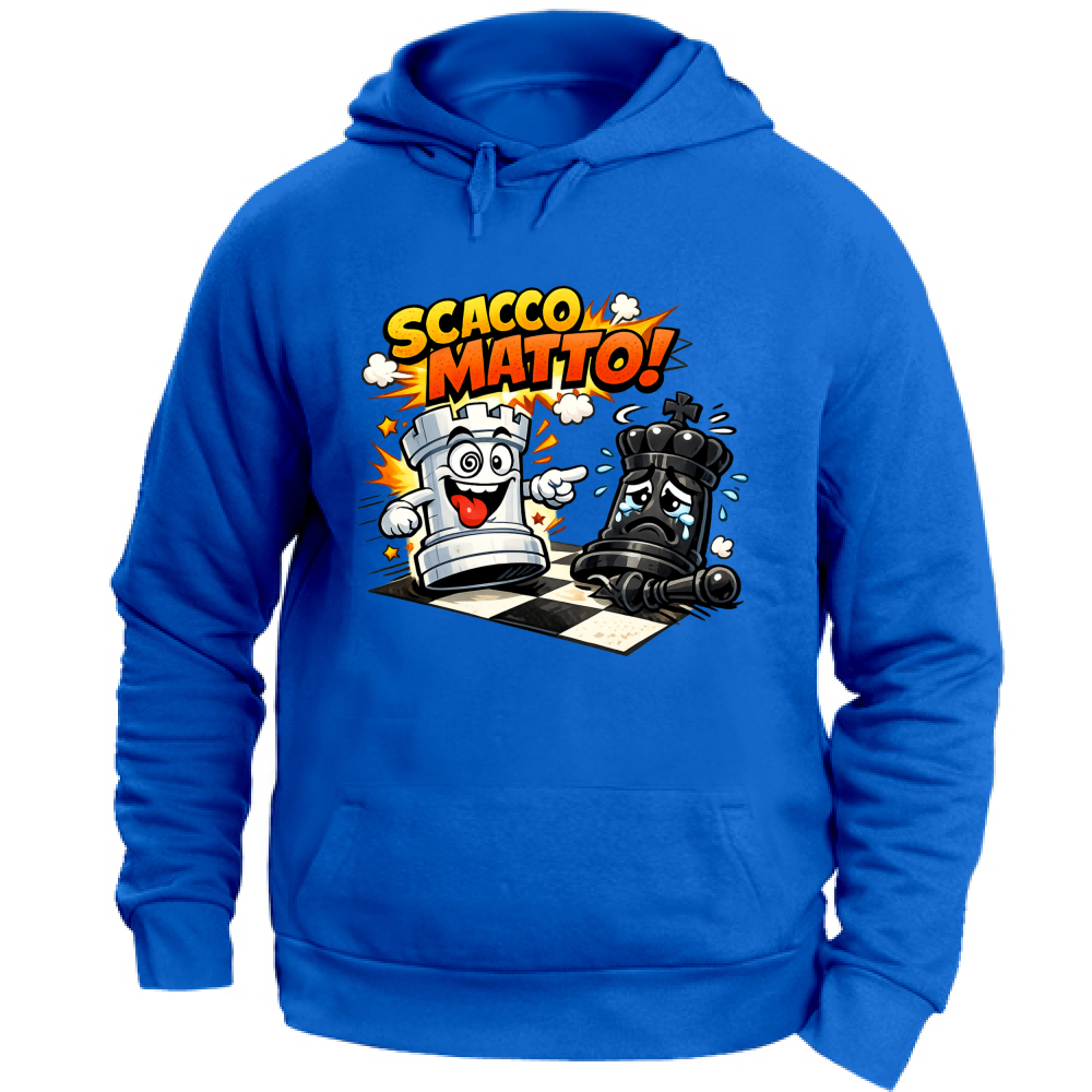Felpa con Cappuccio Unisex Large Linea scaccomatto
