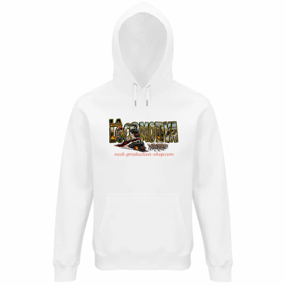Felpa Organica Unisex Cappuccio linea la locomotiva